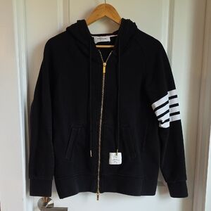 Thom Browne – Classic Loopback 4-Bar Zip Hoodie – Black - M